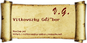 Vitkovszky Gábor névjegykártya