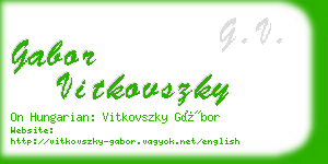 gabor vitkovszky business card